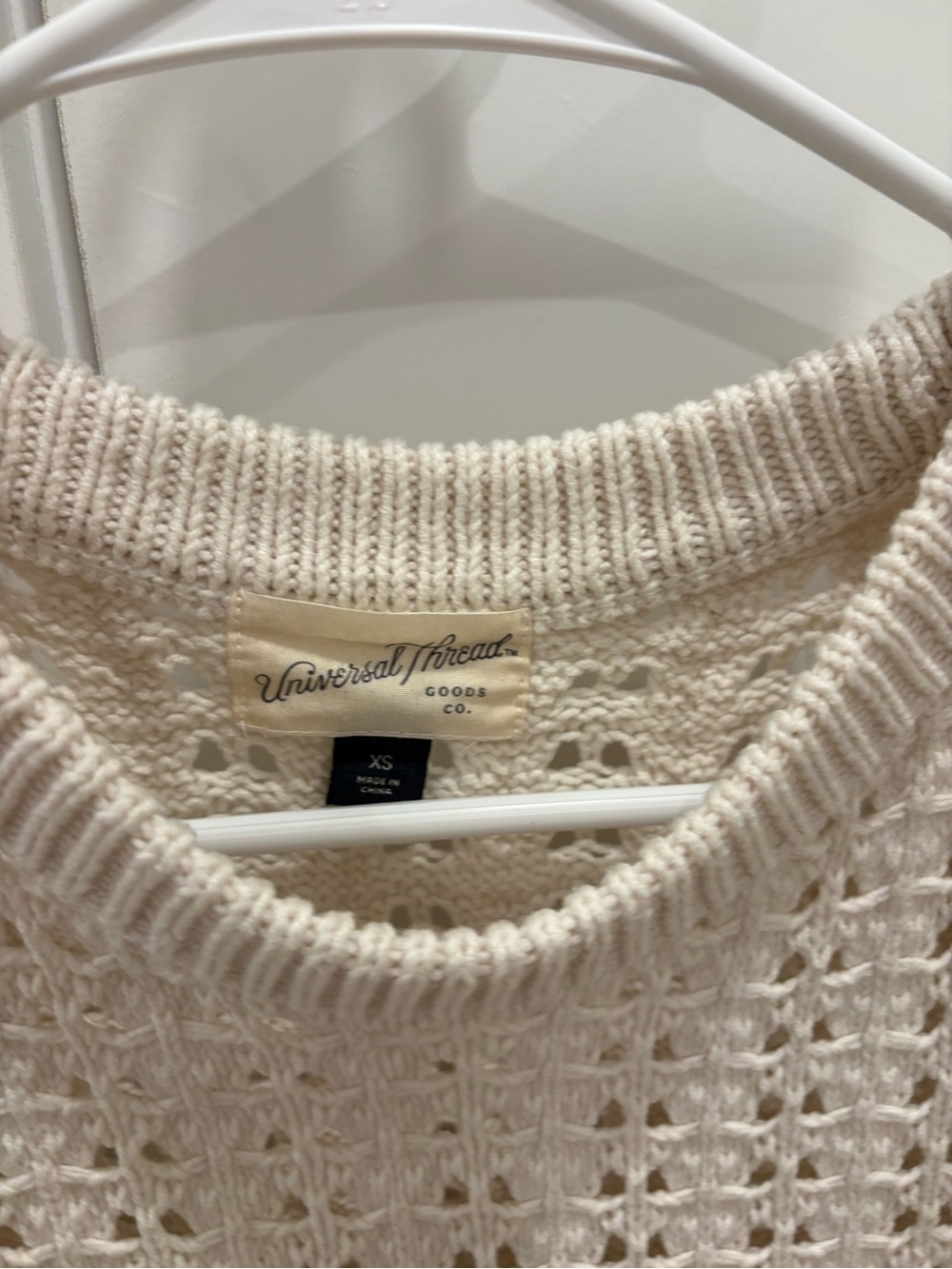 Universal Thread Cream Open-Knit Sleeveless Sweater - Picture 2 of 6